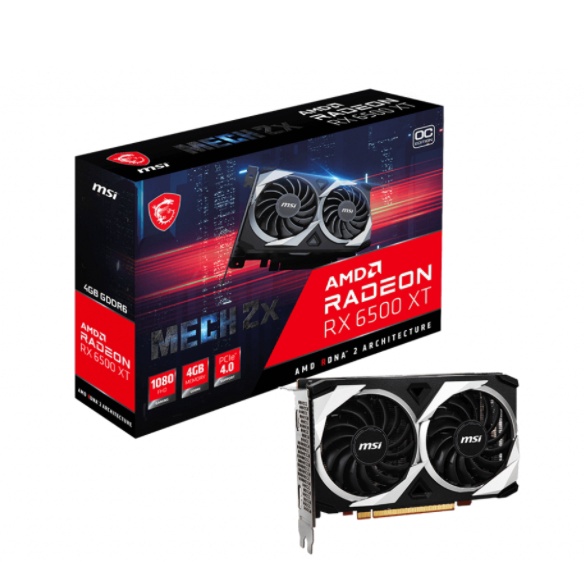 MSI微星 Radeon RX 6500 XT MECH 2X 4G OC 顯示卡