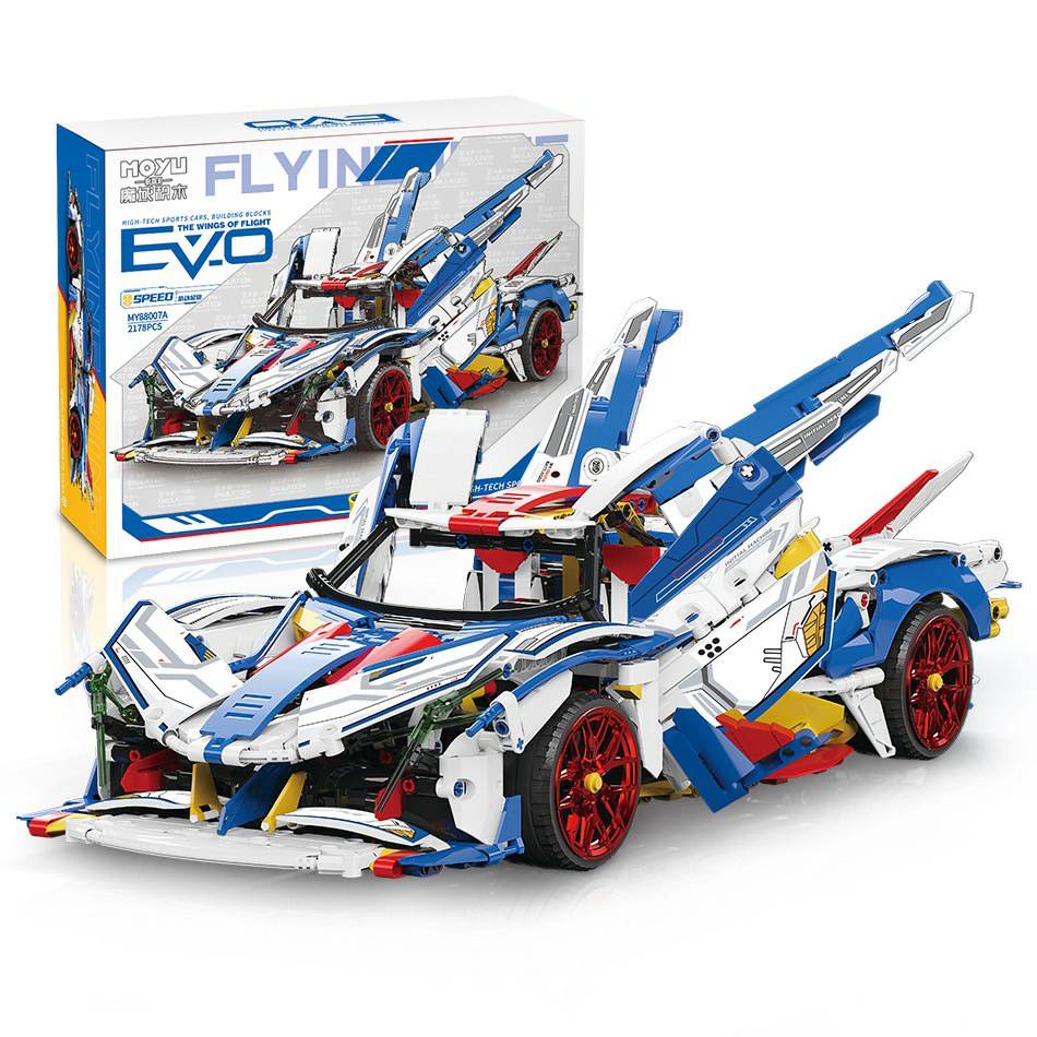 魔域 MY88007 A 科技系列 EVO EVA 機動超跑科技車 （1:10靜態鋼彈配色版）兼容樂高 拼裝積木