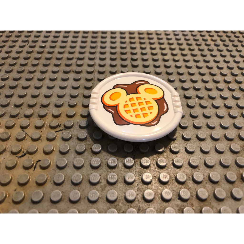 【點點小豆】LEGO 樂高 積木 DUPLO 得寶 白色 米奇 圖 蛋包飯 標誌 食物 盤子 配件 1 個 全新 如圖！