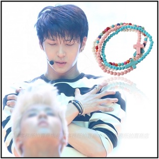 ❌免運❌韓國컬러크로스手鏈 正韓ASMAMA正品 VIXX Leo 鄭澤雲 Ken 李在煥 同款彩色十字串珠彈力手環手鍊