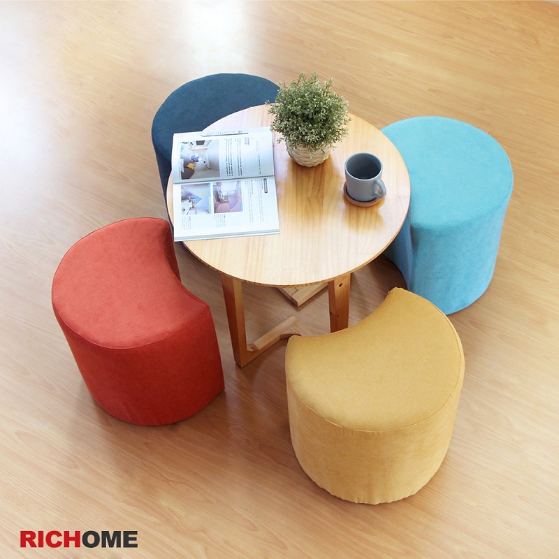 RICHOME  TA326+CH1108-D*4   幸運草茶几組(一桌4凳)    茶几組   椅凳