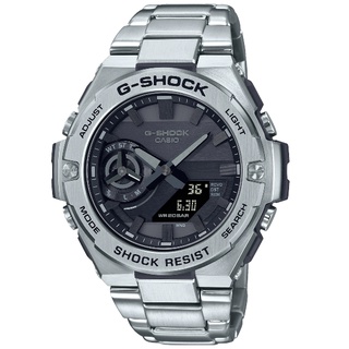 CASIO卡西歐 G-SHOCK GST-B500D-1A1 太陽能藍芽連線雙顯腕錶 / 灰 49mm