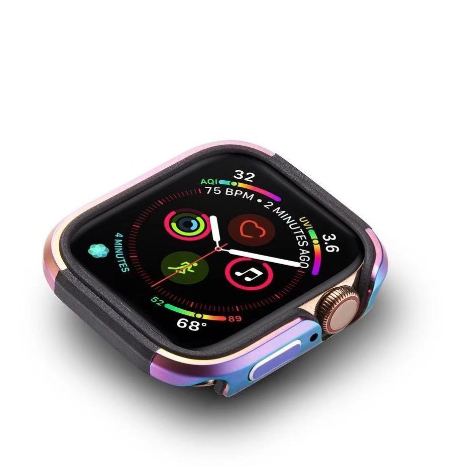 Apple Watch 6/5/4新款矽膠材質+鋁合金邊框 蘋果手錶iWatch4 5保護殼套44mm/40mm金屬邊框