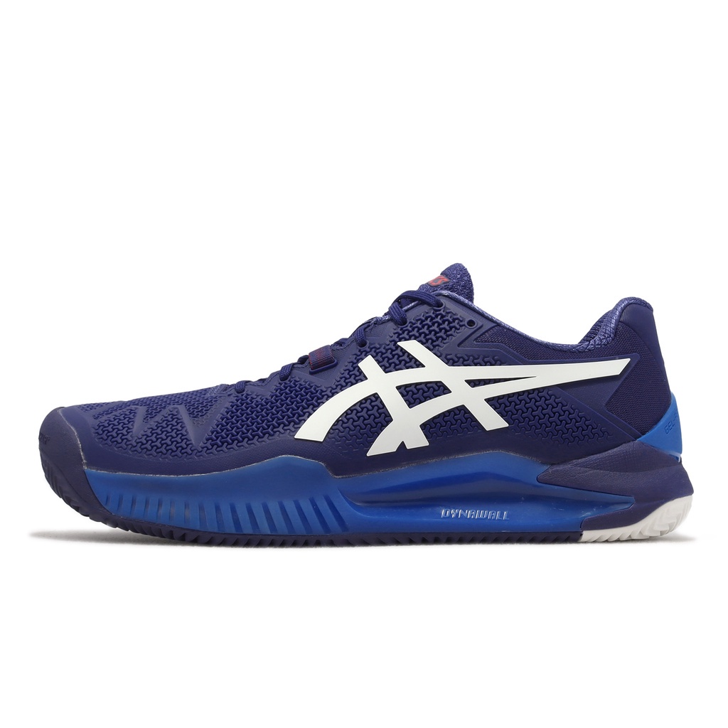 Asics 網球鞋 GEL-Resolution 8 Clay 亞洲大師賽 藍白 男鞋 紅土專用 1041A076405