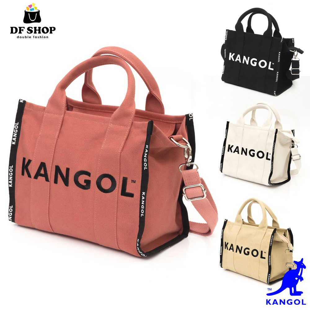 KANGOL - 英國袋鼠帆布拉鍊兩用包 附側背帶 側背包 手提包 斜背包 托特包 4色