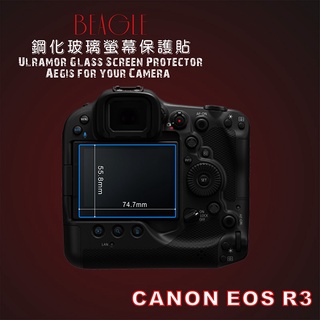 (BEAGLE)鋼化玻璃螢幕保護貼 Canon EOS R3 專用-可觸控-抗指紋油汙-9H-台灣製-2片式