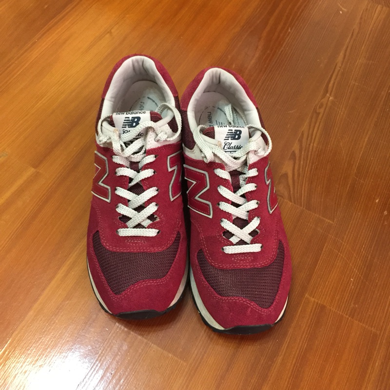 二手 New balance 574 25.5cm 酒紅