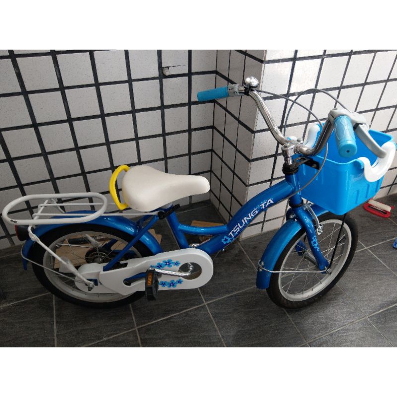 16吋兒童腳踏車，藍色，二手。