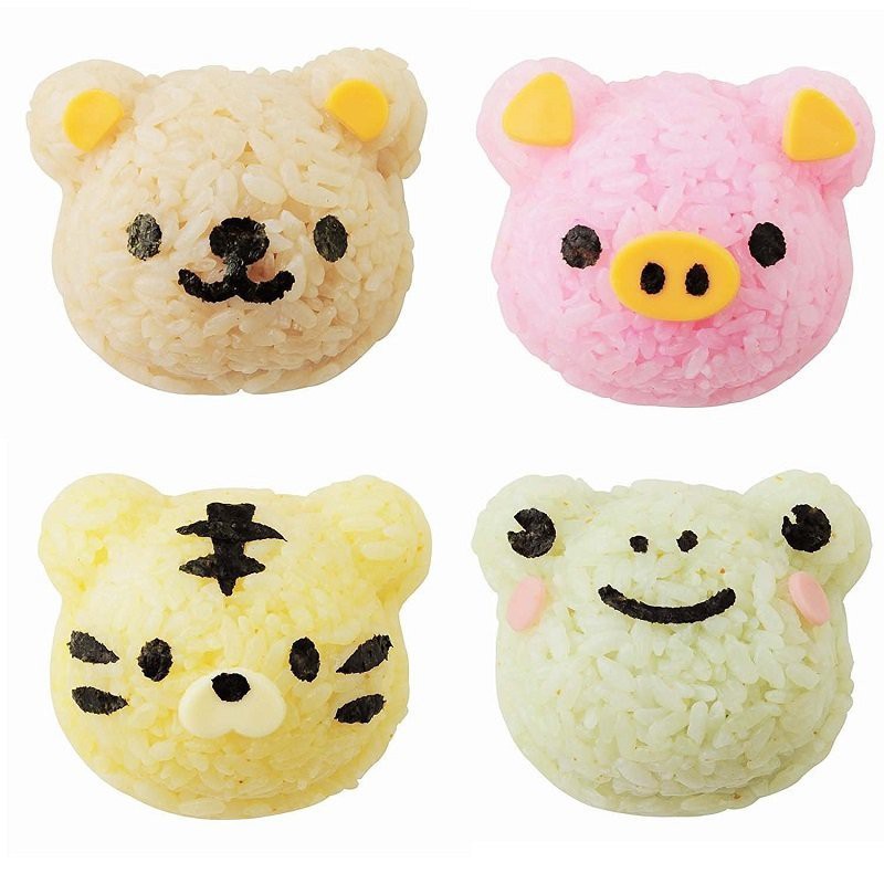 日本 ARNEST 動物系列 飯糰 壓模 (熊/青蛙/小豬/老虎) 親子創意料理 1組 灰熊SONG