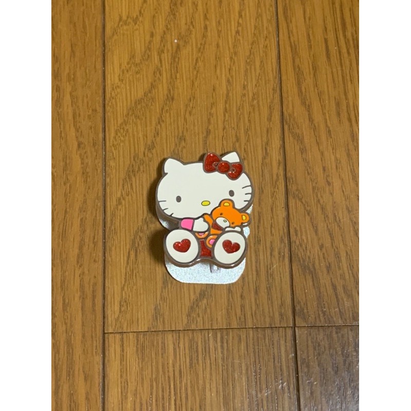 日本三麗鷗正品凱蒂貓桌上memo夾 鐵架 紙條夾 抱熊造型 hello kitty 夾子