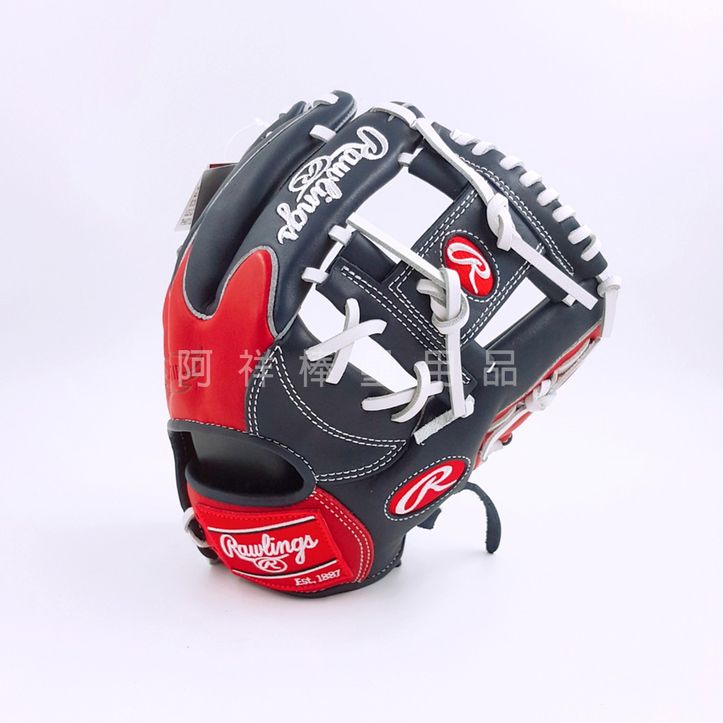 Rawlings GR7HM44L-N/RD 日本進口  即戰型/軟式棒壘手套/11.5”內野 工字檔深藍紅 右投用