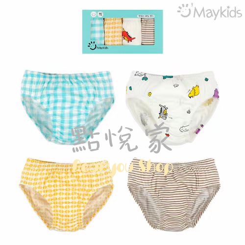 【Maykids】韓國 兒童內褲 無螢光棉 純棉 男童 三角褲 盒裝 (四件組) 223BB