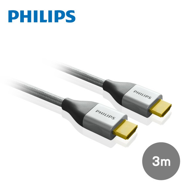【Philips 飛利浦】3m 旗艦級HDMI 乙太網路傳輸線(SWV3453S/10)