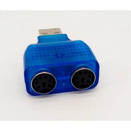[日本貓雜貨舖](11D152)PS/2 to USB 專用 雙埠 轉接頭 ps2 鍵盤 / 滑鼠 / 條碼機 帶晶片