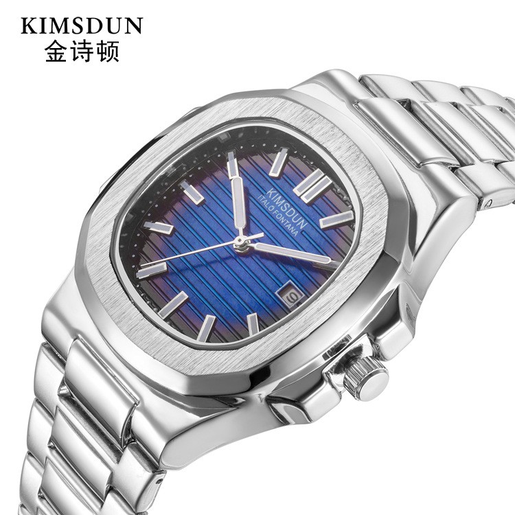 KIMSDUN金詩頓921D 品牌手錶爆款不銹鋼帶 男士手錶日曆夜光運動 石英表男