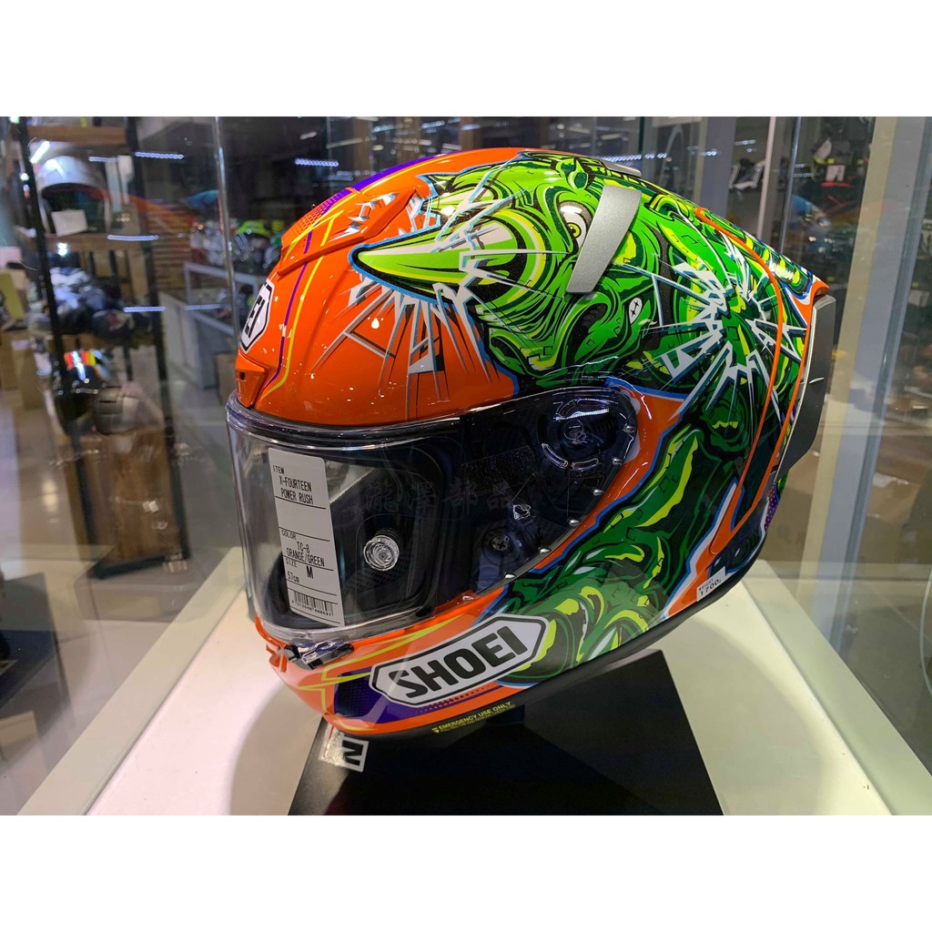 瀧澤部品日本shoei X 14 頂級power Rush Tc 8 全罩安全帽x Spirit 透氣舒適獨角獸 蝦皮購物