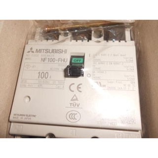 日本 三菱斷路器 NF100-FHU 馬達型 BH型 3P 100A 螺絲 軌道 安裝