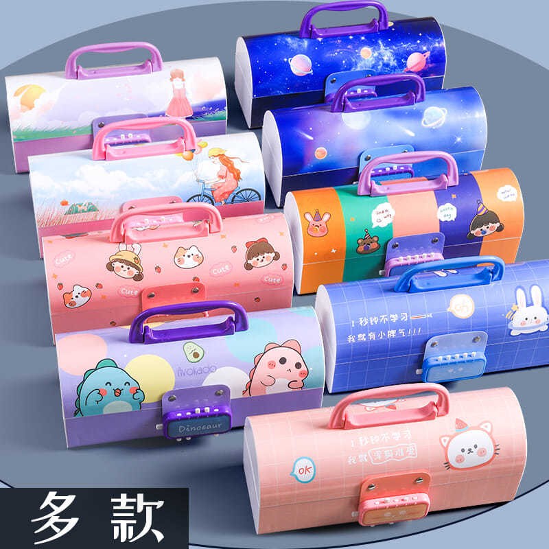流沙款鉛筆盒網紅鉛筆盒雙層密碼筆盒學生多功能鉛筆盒可愛筆盒筆袋大容量文具盒 蝦皮購物