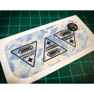 客製化 ◆ 反光迷彩藍 SHOEI ( 塗鴉改色) 選手帽鏡片貼紙 X-14 造型字樣圖樣 防水貼紙可貼機車 安全帽上