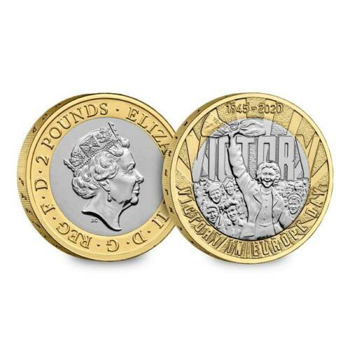 2020 英國 VE-DAY 歐洲勝利日 75週年 2英鎊 收藏紀念幣 官方卡裝