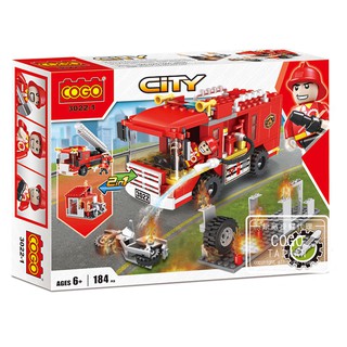 現貨 兒童積木玩具 消防車 樂高得寶相容 兒童禮物