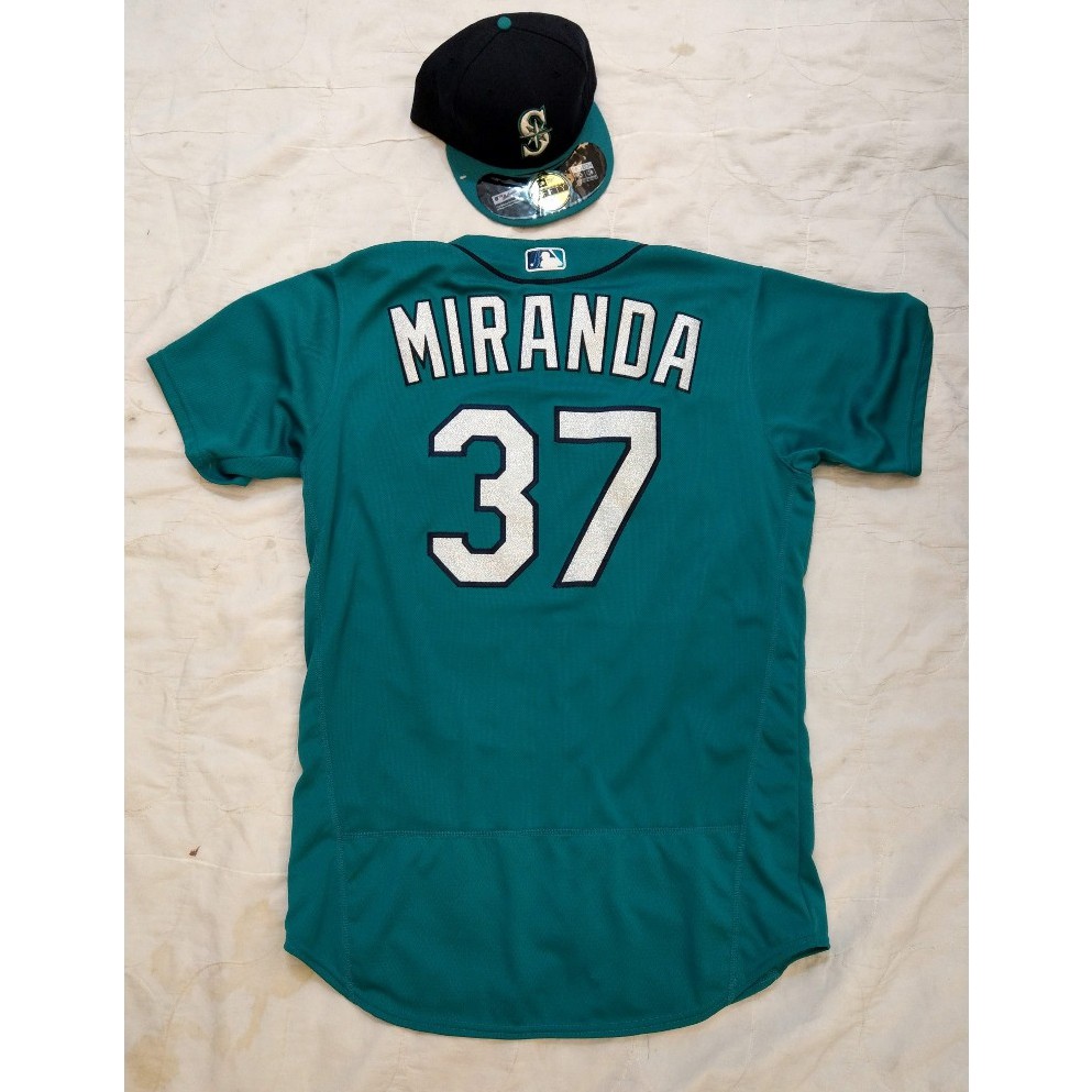 MLB認證 水手隊 米蘭達 球員版 球衣 中信兄弟 Mariners Miranda Team Issued 備用版XL
