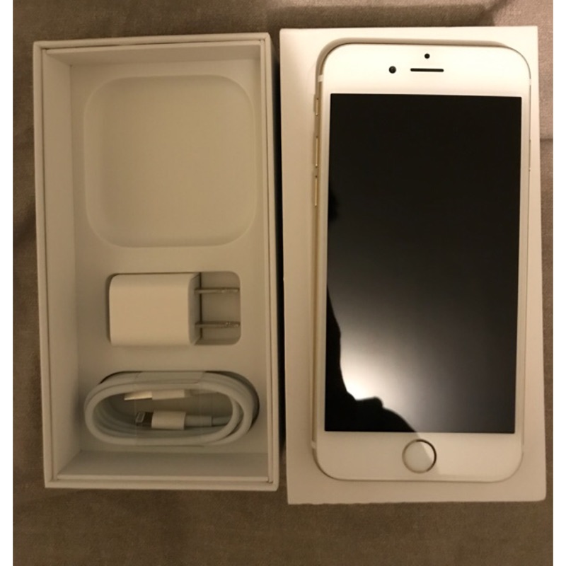 女用ㄧ手機 iphone6 64G 金色 盒子 全新充電線 充電頭 手機沒刮到摔到過