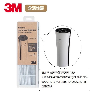 3M 空氣清淨機"淨巧型" / "靜炫款" 替換濾網 (濾網型號:X3050-CA 含活性碳) (超取限兩片)