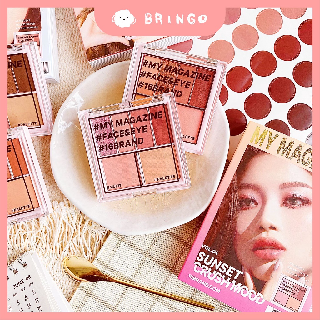 出清！【BRINGO】16Brand 雜誌眼影腮紅書 雜誌眼影 眼影 16 Brand 韓國