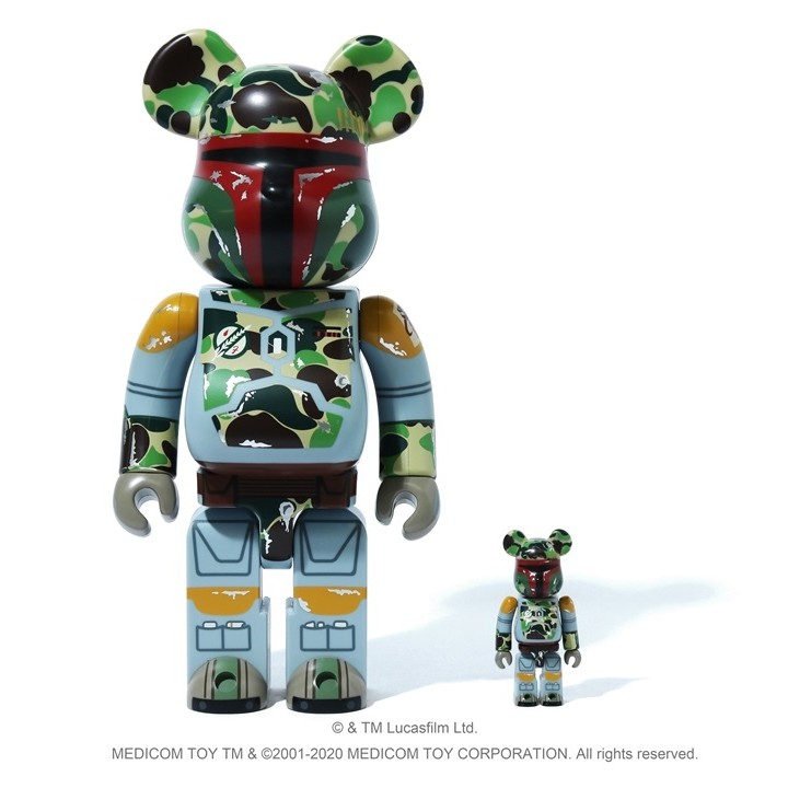 星際大戰STAR WARS X BAPE ABC CAMO BOBA FETT BE@RBRICK 100% 400%