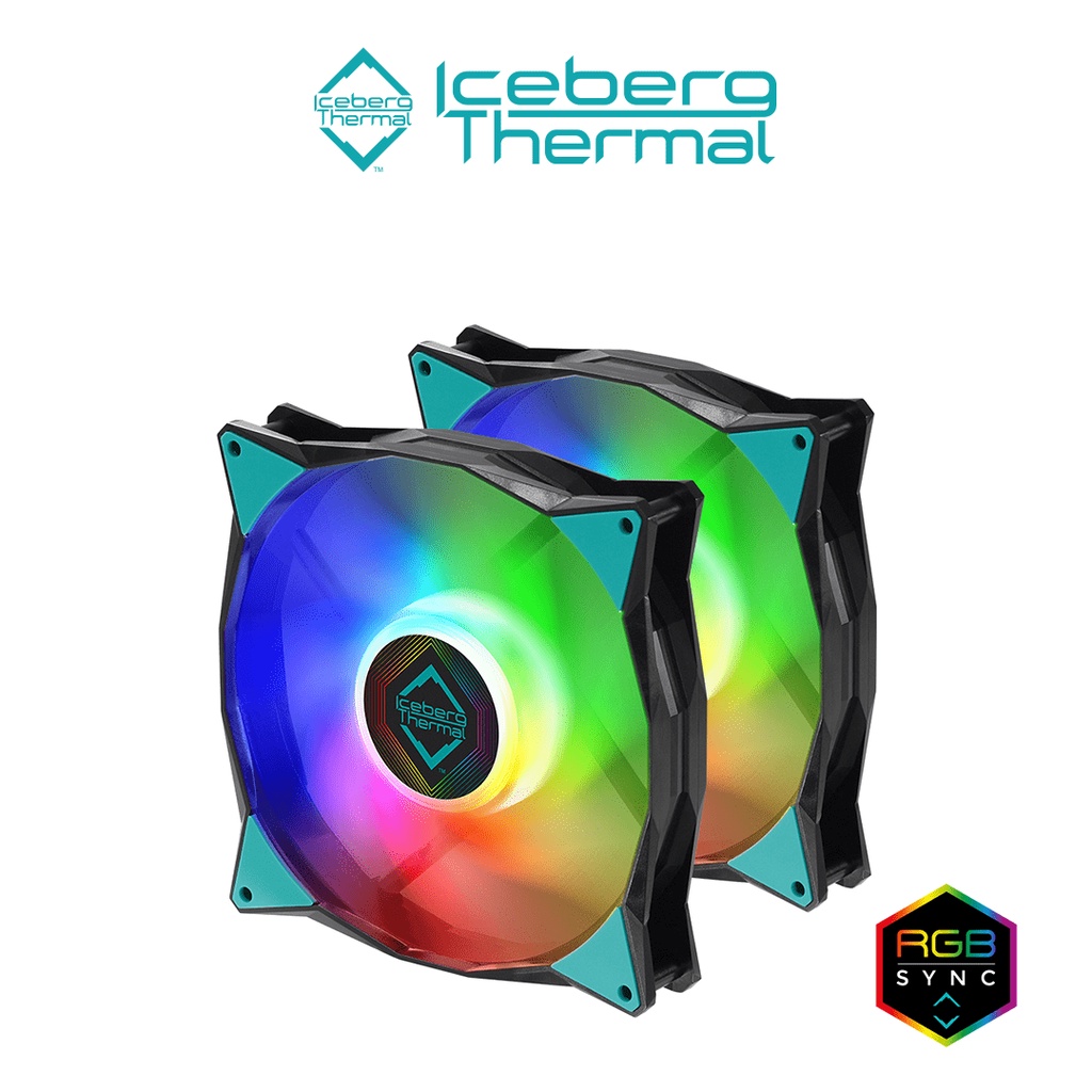 【Iceberg Thermal】IceGALE ARGB 140mm PWM 14公分 機殼風扇 2顆裝/黑色/靜音