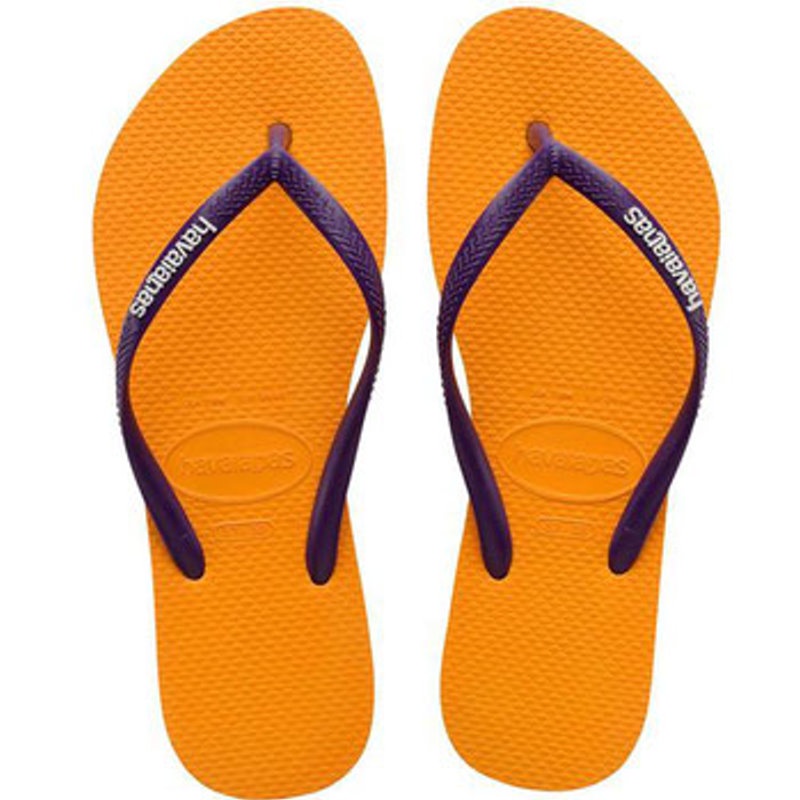 havaianas 哈瓦士 巴西人字拖 女款 Logo popup 黃紫 涼鞋 拖鞋 夾腳拖 海灘鞋 撞色款＊花小小＊