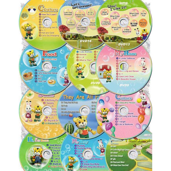 幼兒英語啟蒙 巧虎英語大全abc Bubbles初階12dvd進階12dvdlet S Go English 40碟 蝦皮購物