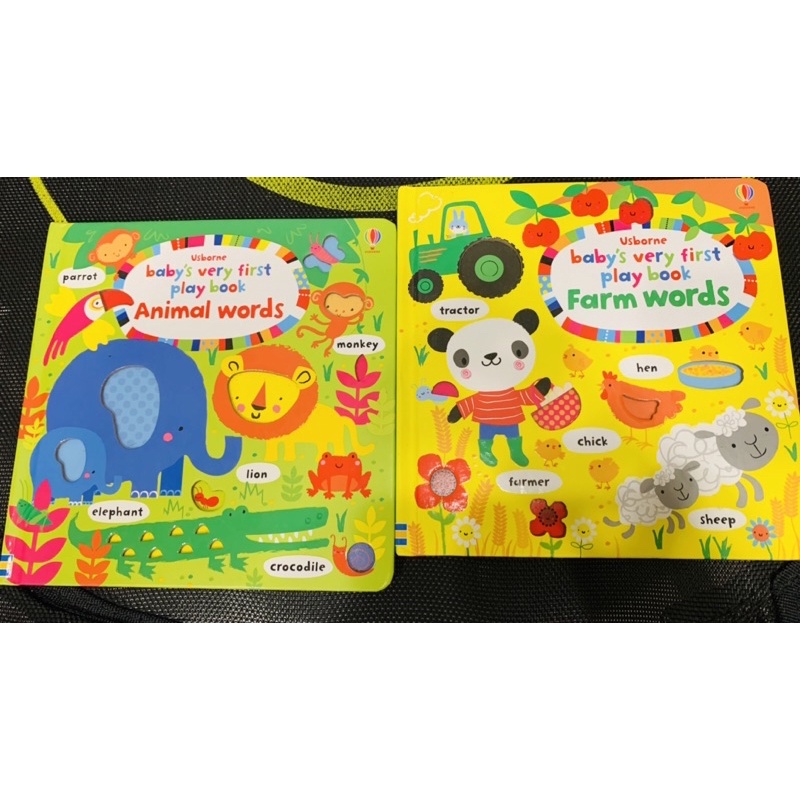 Usborne Baby’s Very First Play book Animal + Farm words
