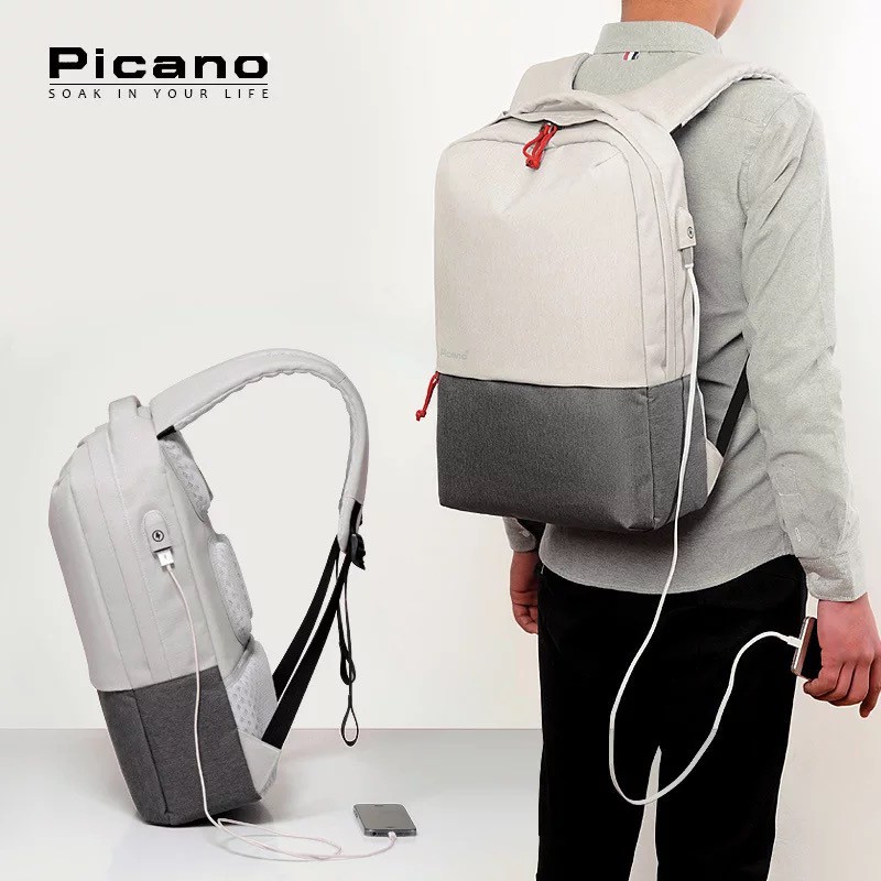 Picano 零負重雙肩包 多功能USB充電背包  充電包 防潑水電腦包 休閒背包