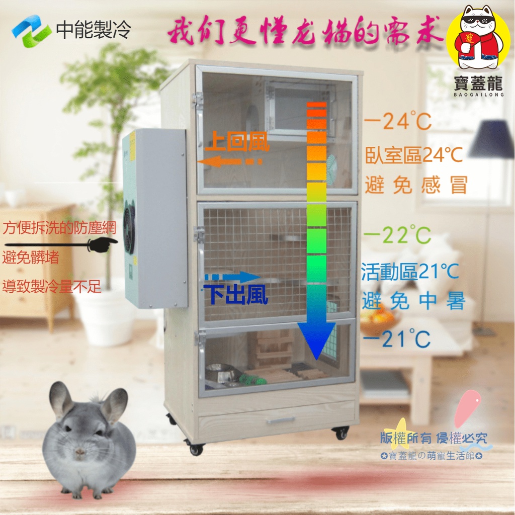 寵物冷氣 龍貓冷氣  龍貓專用空調 龍貓籠子空調 寵物降溫 龍貓空調櫃 超節電環保 1天不到2度電