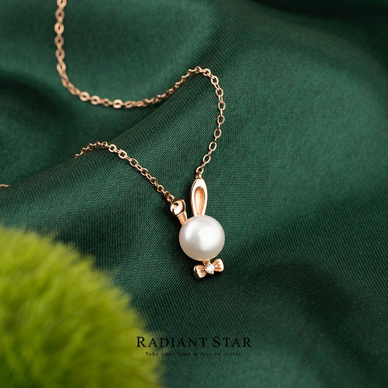 萌兔珍藏淡水珍珠可愛兔子造型925純銀項鍊【SL850】璀璨之星