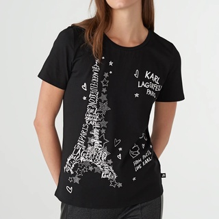 KARL LAGERFELD 短袖T恤 女裝 老佛爺 T恤 短袖 短T-Shirt 圓領 卡爾 星星巴黎鐵塔(現貨)