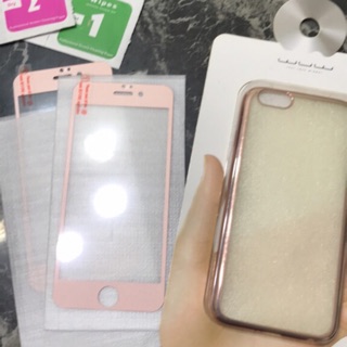 iPhone 6/6s玫瑰金 保護殼➕玫瑰金鋼化玻璃膜2⃣️片