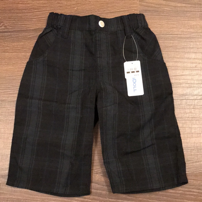 西松屋 深綠黑格子短褲（120cm）