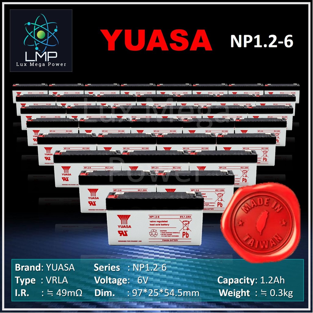 ⚡LMP｜YUASA 湯淺 &gt; NP1.2-6 電池：6V / 1.2Ah