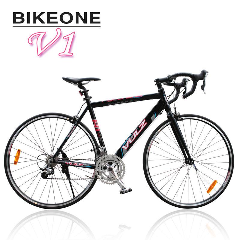 BIKEONE V1 微轉27速鋁合金彎把公路車700C剎車變速一體 ,前後輪快拆驚豔雙色雙層鋁圈，破風CP首選