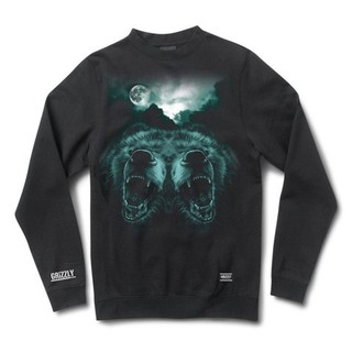 Grizzly Roar At The Moon L/S 長袖T恤 (黑)《Jimi Skate Shop》