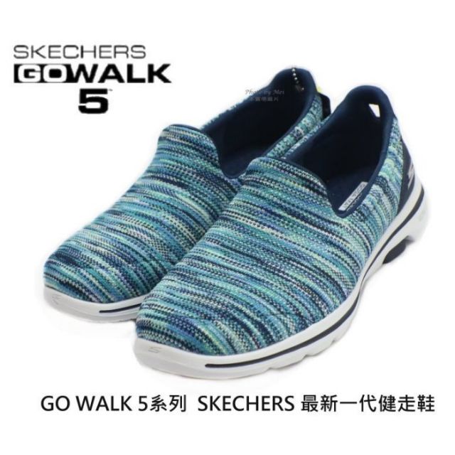 新品上架           SKECHERS 女款GO WALK 5系列 健走鞋 / 休閒鞋 (15912NVMT)