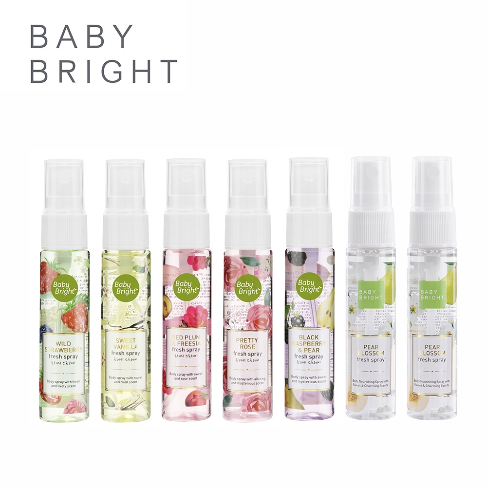 【Baby Bright】清新香氛噴霧(黑樹莓與梨/梨花/玫瑰/紅莓與小蒼蘭/甜柑橘/甜香草/野莓)