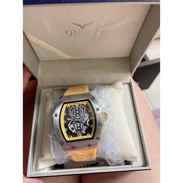 ONOLA跨境爆款時尚防水石英男士手錶硅膠帶運動男錶