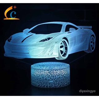 熱銷汽車係列3d七彩小夜燈 觸摸遙控插電led禮品燈臺燈