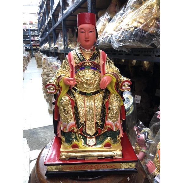 「華誠」一尺三吋高 精雕 天上聖母 媽祖 江西樟木雕刻 金身神像