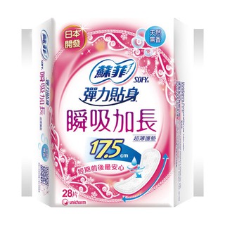 *COIN BABY*全新SOFY蘇菲 瞬吸加長護墊 無香 微香 2款任選1 (17.5cm/28片)