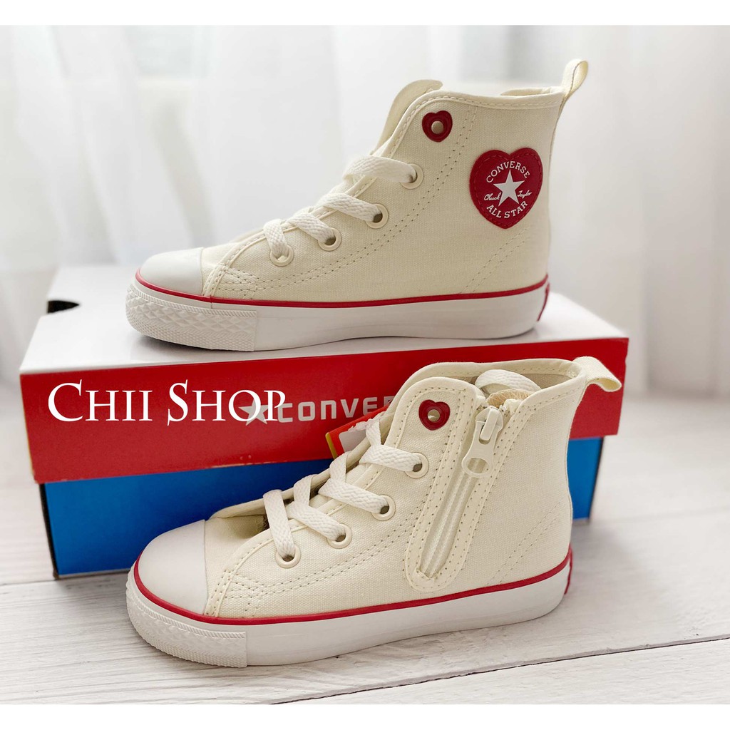 【CHII】日本代購 Converse CHILD ALL STAR N HEARTPATCH 童鞋 情人節 愛心 米紅